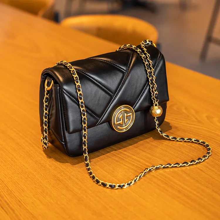 戈兰黛轻奢女包2024夏季新款小香风菱格链条包时尚单肩小方包9838