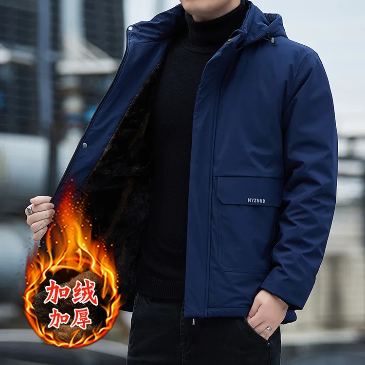 潮流男士棉服加绒加厚夹克外套秋冬季保暖防风休闲男装棉衣上衣