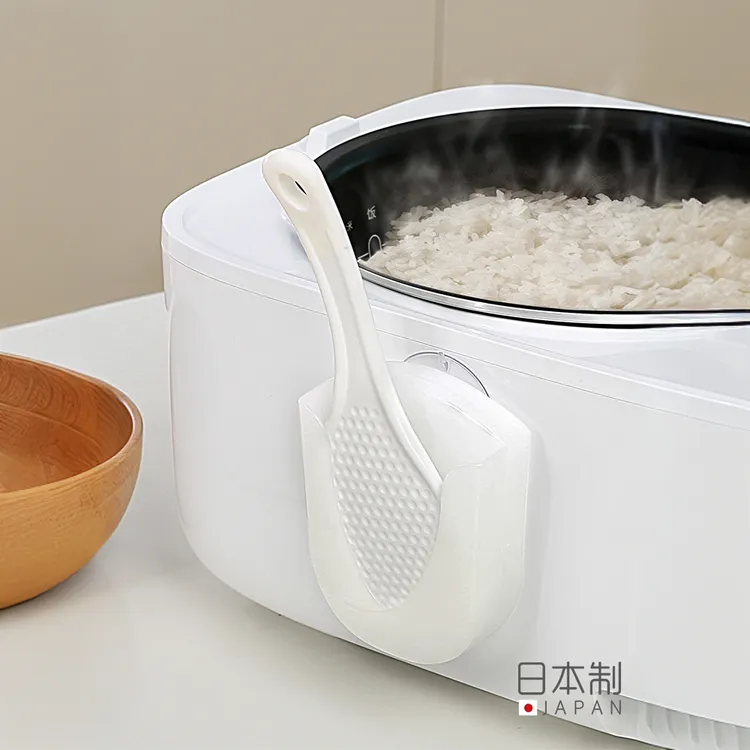 日本进口不粘饭勺耐高温米饭铲电饭锅盛饭勺家用打饭勺吸盘带套铲