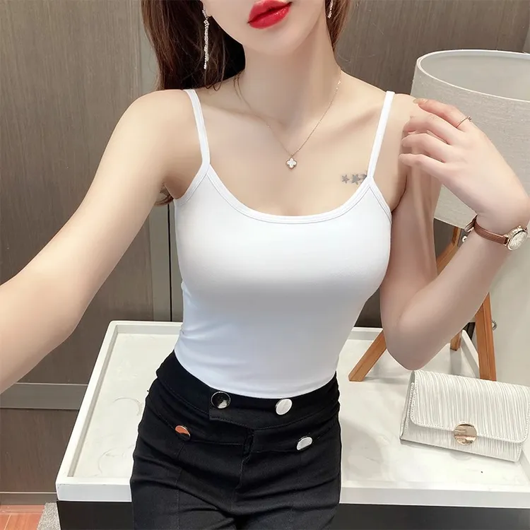 白色吊带背心女打底衫修身美背上衣2025新款外穿欧货内搭洋气初春