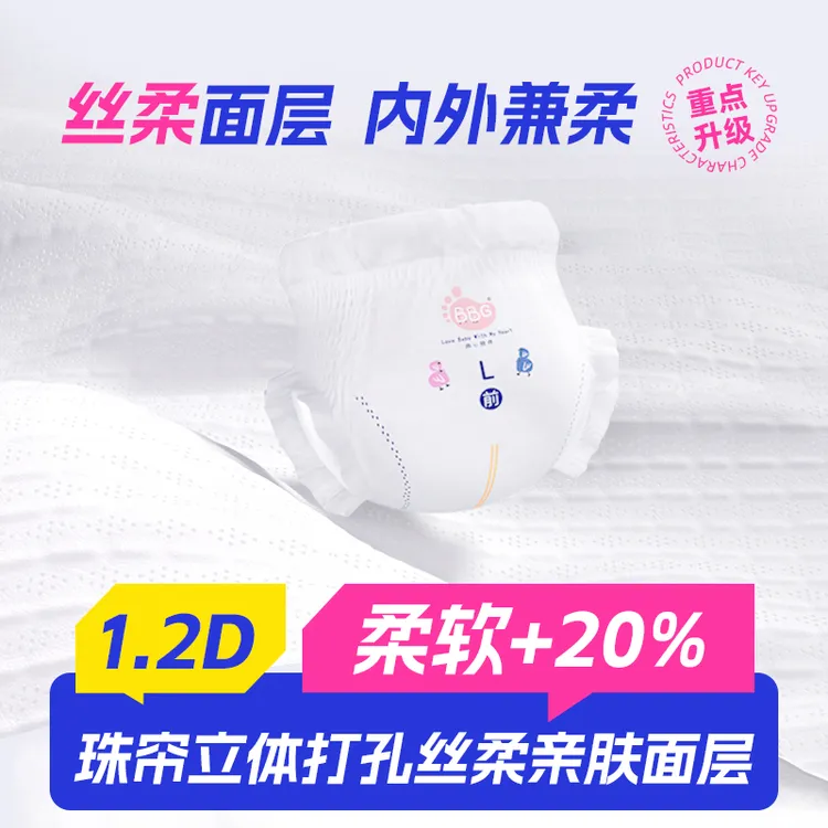 【4包】BBG&QEE潮玩婴幼儿纸尿裤 超薄透气学步裤