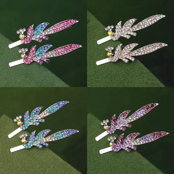 刘海夹子水钻发夹对夹侧边夹韩式碎发发卡一字夹