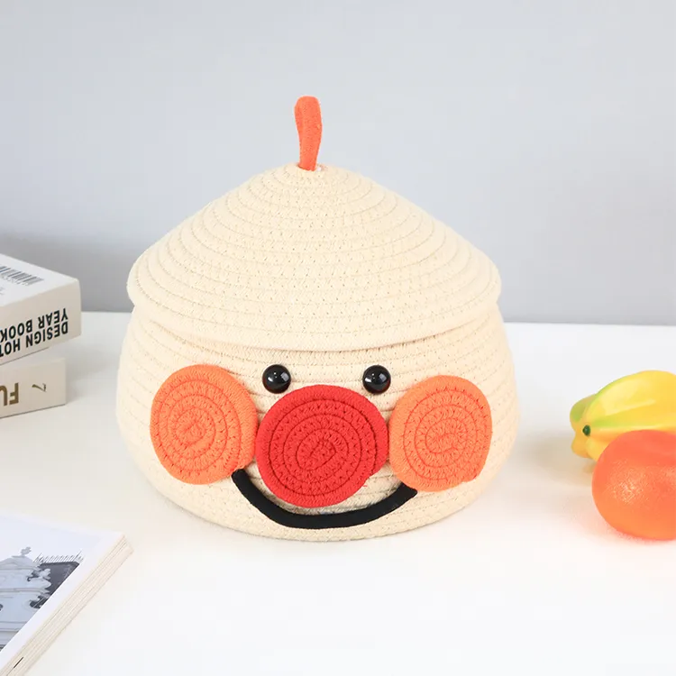 棉线收纳筐桌面零食收纳盒玩具床头杂物整理储物篮玄关钥匙置物筐