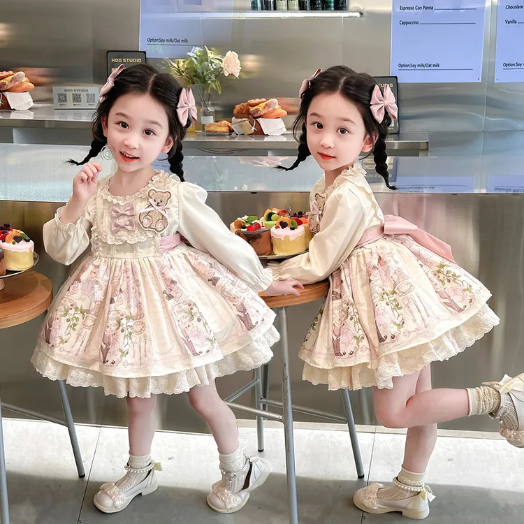 女童洛丽塔公主裙3-6岁裙子高贵宝宝春秋小女孩生日儿童连衣裙秋
