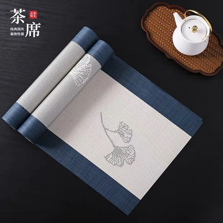 新中式高档桌旗轻奢茶席隔热防烫茶盘垫餐垫茶桌垫布左右