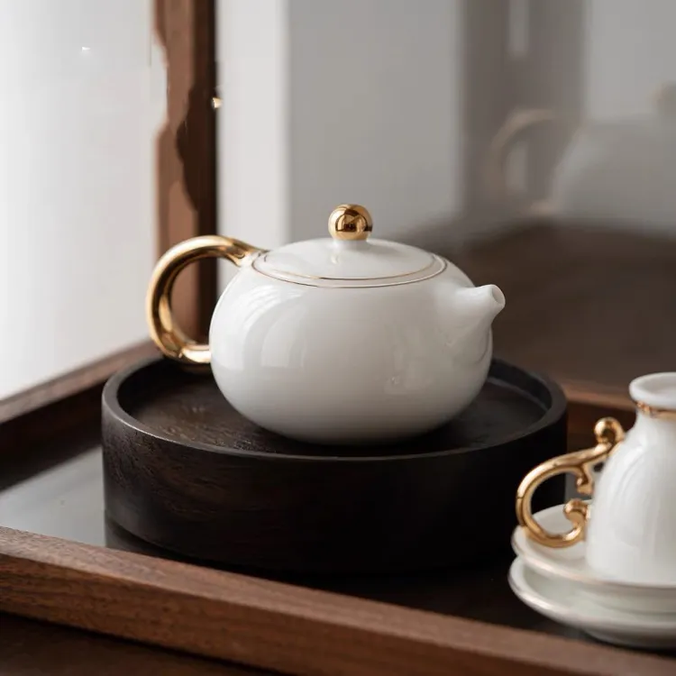 羊脂玉西西施壶白瓷密封性强不漏水不发黄不烫手泡茶壶茶具