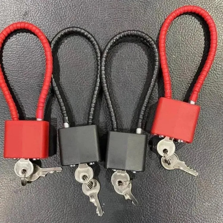 钢丝挂锁密码锁电动车筐篮柜子门钥匙小锁头盔锁软长绳锁密码锁