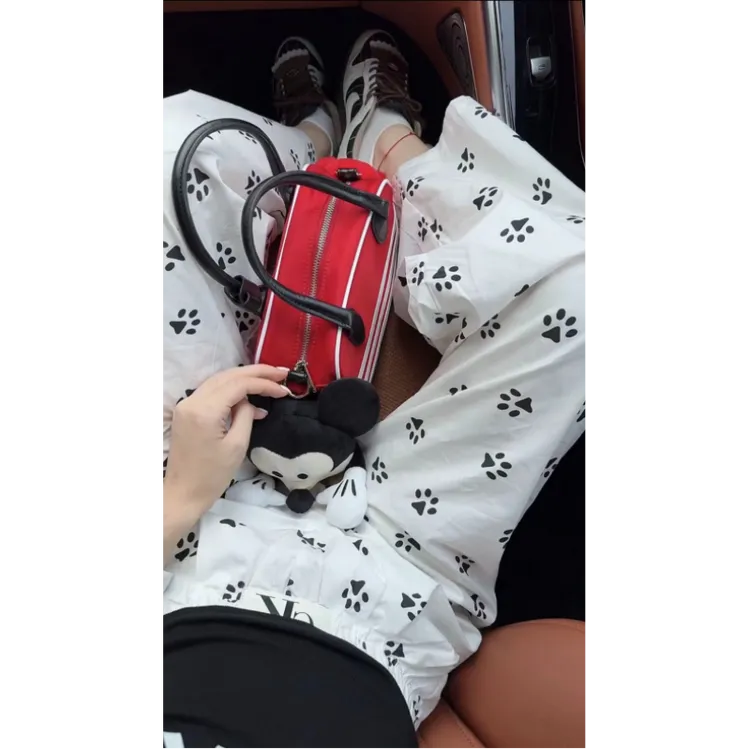 2024夏季新款大码狗爪阔腿时尚休闲裤女梨形身材胖mm宽松显瘦长裤