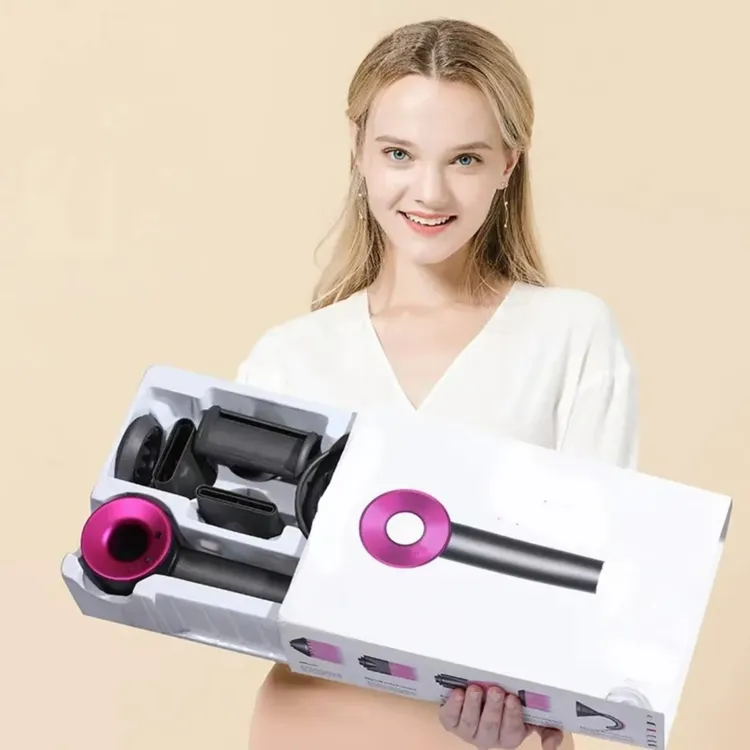 2023新款外贸玫红色家用负离子高速吹风机家用不伤发负离子大风力