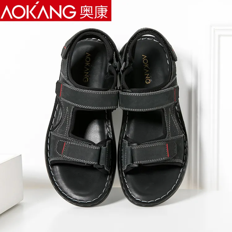 奥康百搭户外透气男士时尚少年夏季外穿潮流青年学生软底沙滩鞋