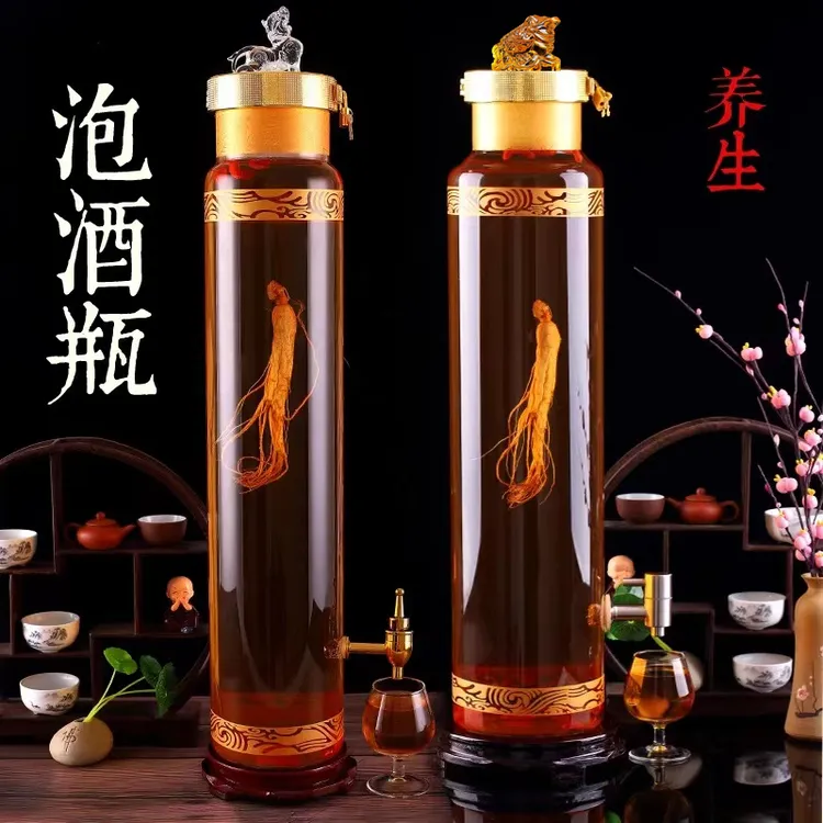 高硼硅玻璃泡酒瓶带龙头泡人参专用瓶密封泡酒容器泡酒专用玻璃瓶