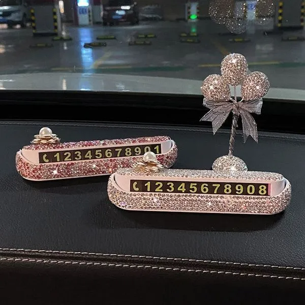 汽车临时停车牌女士网红创意电话号码移车卡车载挪车夜光数字摆件
