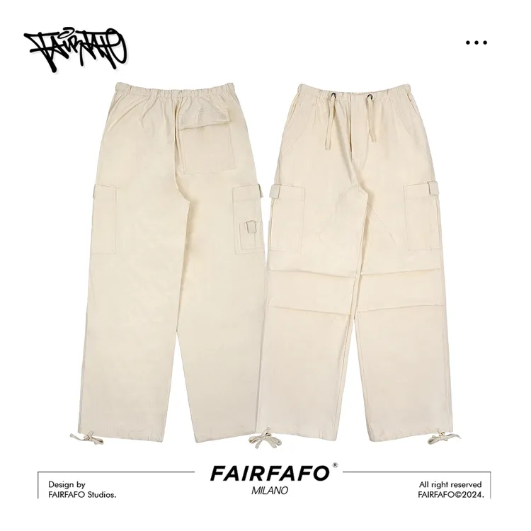 FAIRFAFO林肉肉【美式抽绳束脚裤】KZSS42021时尚高街宽松女工装裤