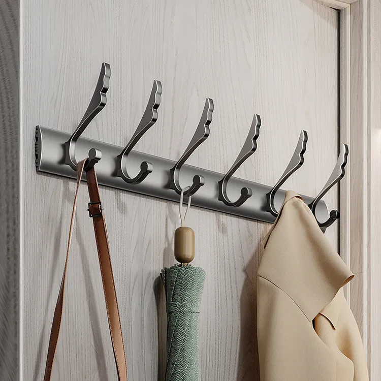 墙上挂衣架挂钩免打孔门后排钩浴室强力承重壁挂式粘钩玄关衣帽钩