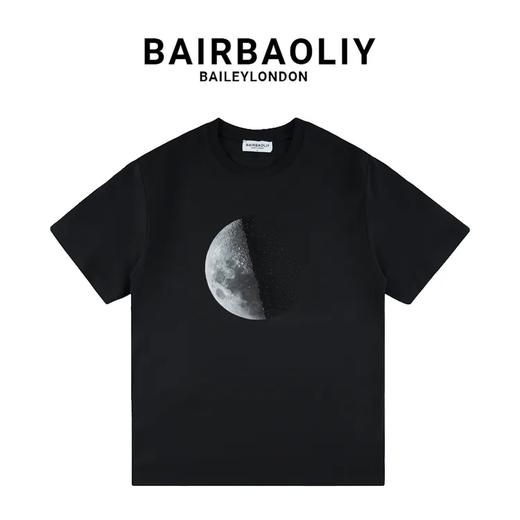 BAIRBAOLIY高奢潮牌闪钻月球渐变时尚百搭圆领上衣短袖T恤夏透气
