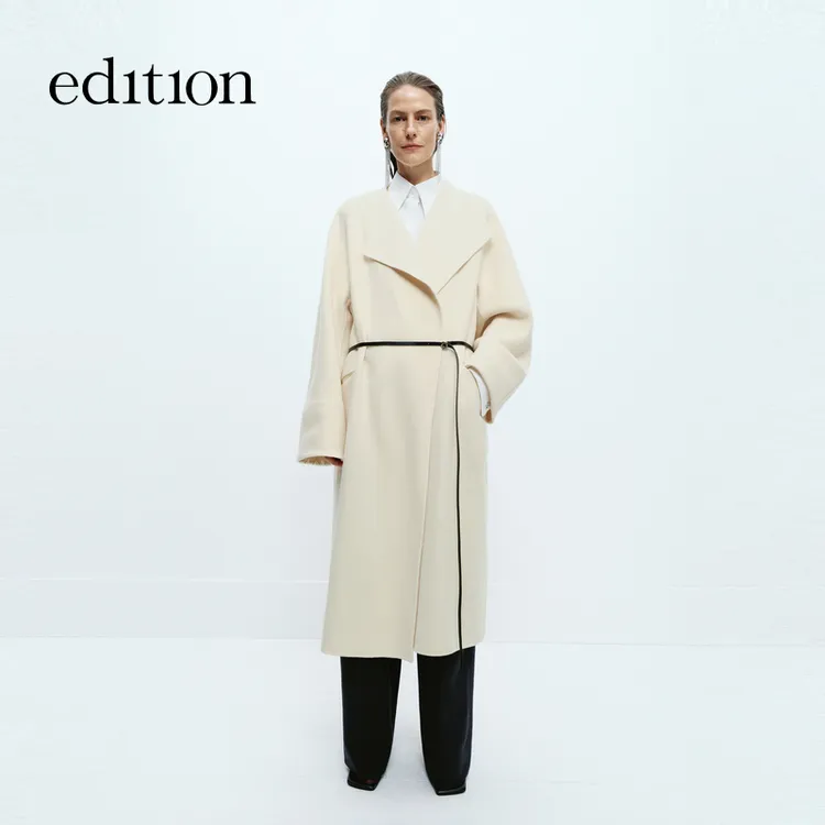 【商场同款】edition冬季款围裹式双面呢大衣#EBD4OVC030