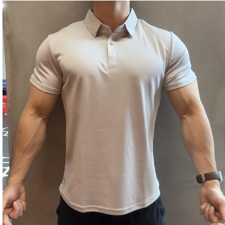 运动polo衫男士透气修身弹力健身速干衣夏季户外休闲百搭翻领短袖