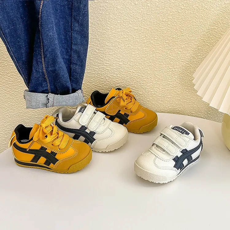 宝宝学步鞋软底2025春季新款运动鞋防滑小童板鞋百搭软皮潮牌童鞋