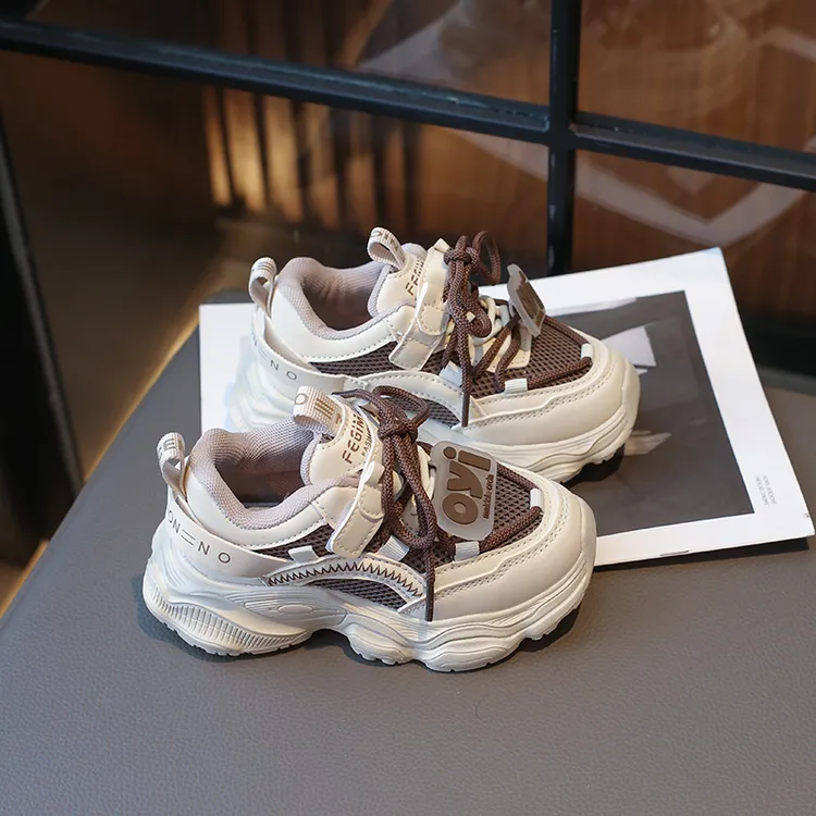 男童潮款洋气老爹鞋防滑透气儿童魔术贴运动鞋女童时尚休闲鞋童鞋