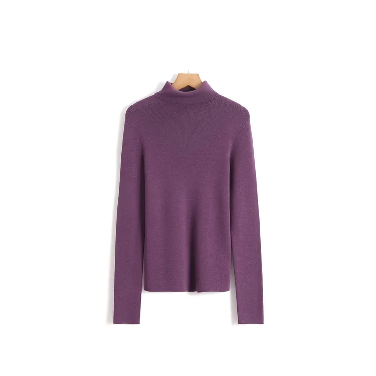 【HONEY AMOR】 堆堆领女长袖无缝一体高领毛衣 /MZS115D