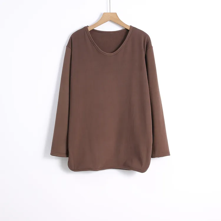 【HONEY AMOR】加绒圆领侧开衩针织衫打底衫 /HL078