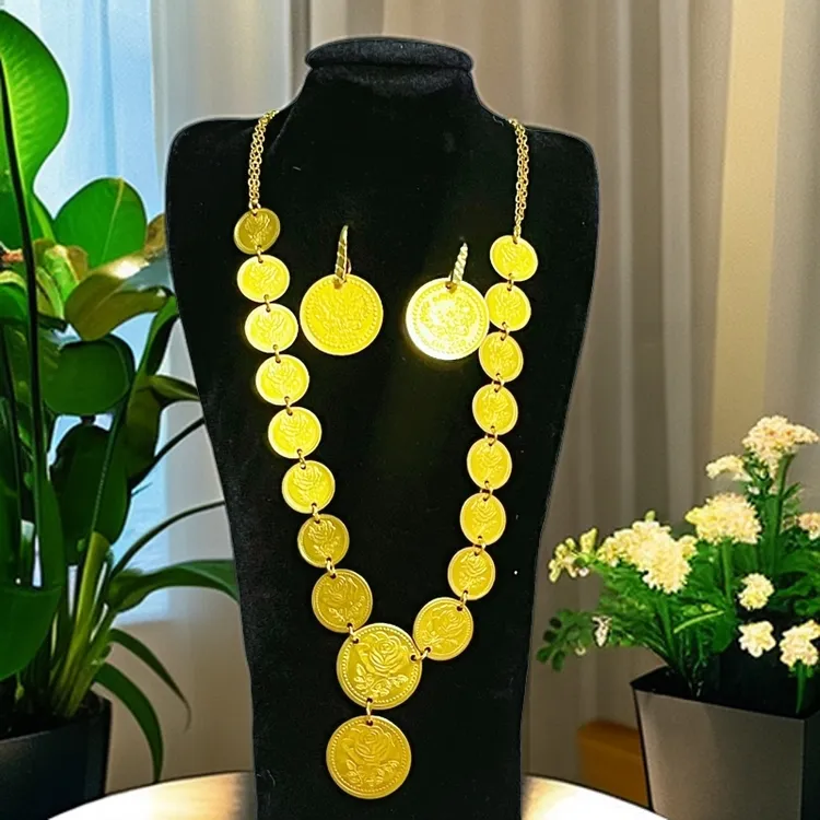 铜项链 altun pasun yurux爆款精美时尚款两件套首饰项链耳环