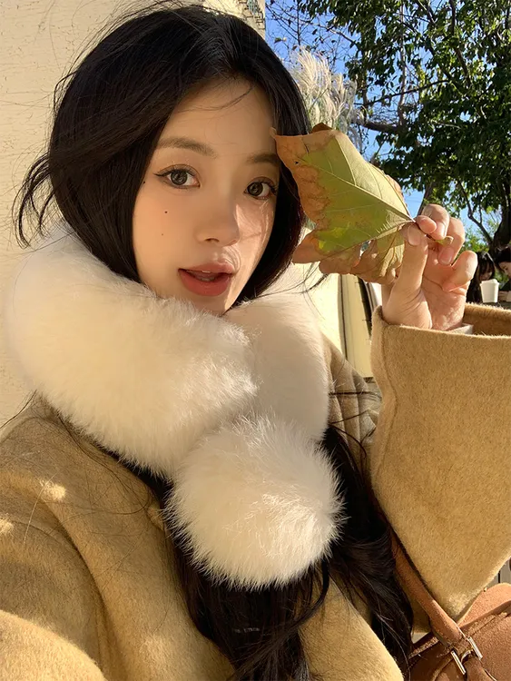 狐狸毛围巾女冬季百搭可脱卸大毛球毛领韩版皮草毛毛围脖保暖时尚