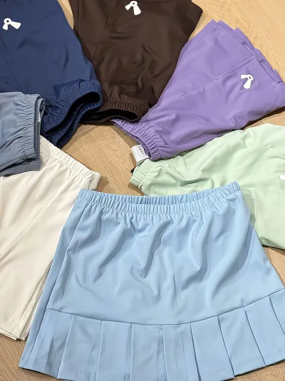 2025春夏新韩国BGOVS羽毛球服女士速干吸汗7色亮丽开衩短裙