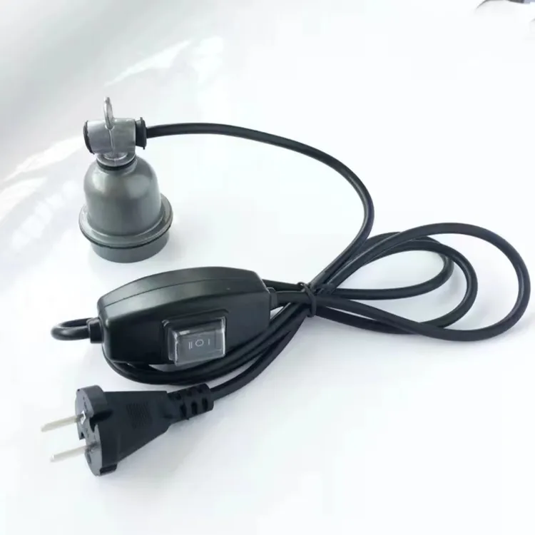 养殖场保温灯陶瓷灯头带开关带线两档可调温E27螺口兽用带线灯头