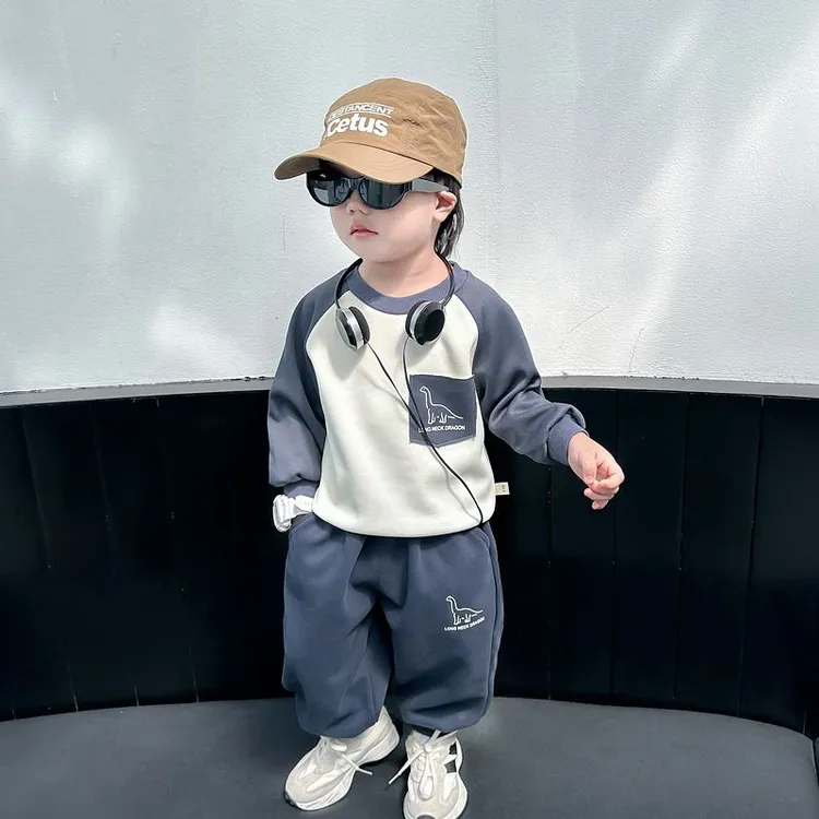 男童秋装男孩套装2025新款男宝宝运动卫衣两件套小童春秋季洋气潮
