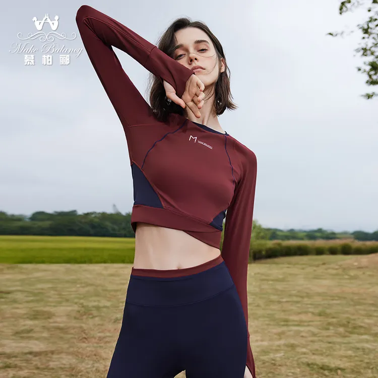 Makebalancy/慕柏郦秋冬柔软高弹运动套装简约舒适瑜伽1651＋2229