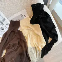 2025秋冬韩系新款时尚半高领烫钻针织长袖内搭百搭显瘦上衣H5-32