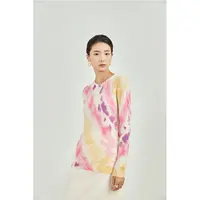 JASON&HEI纯山羊绒彩色扎染秋冬时尚休闲女士圆领针织套头衫WX13