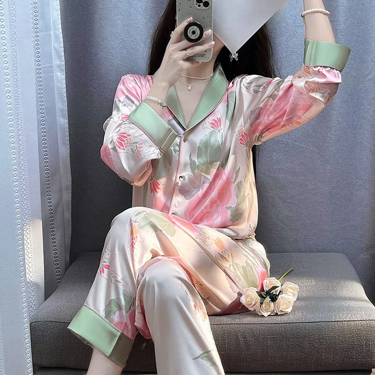 tpvl轻奢高级感印花睡衣女士长袖春秋季套装2025新款甜美主播推荐