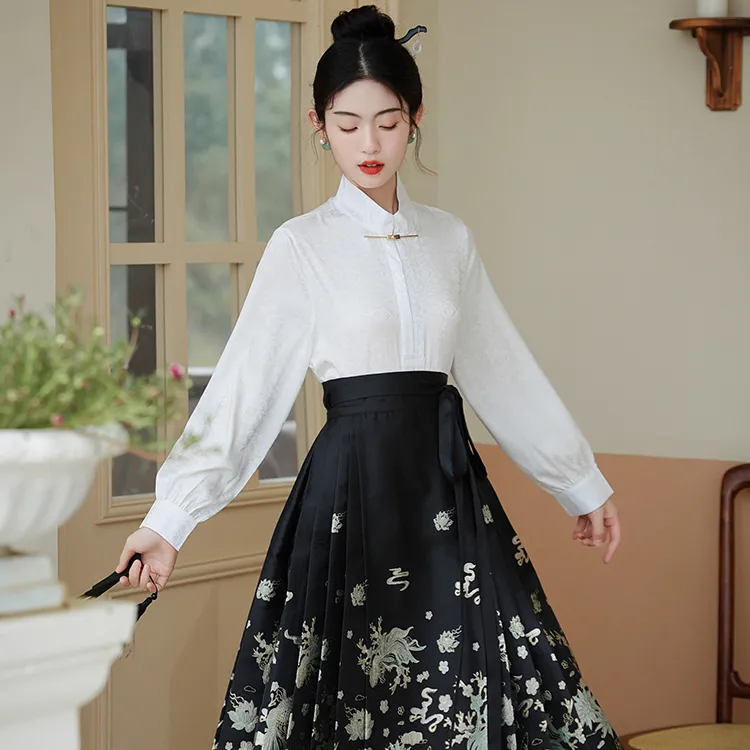 新中式织金马面裙混搭套装女2024新款秋季轻国风明制汉服日常上班