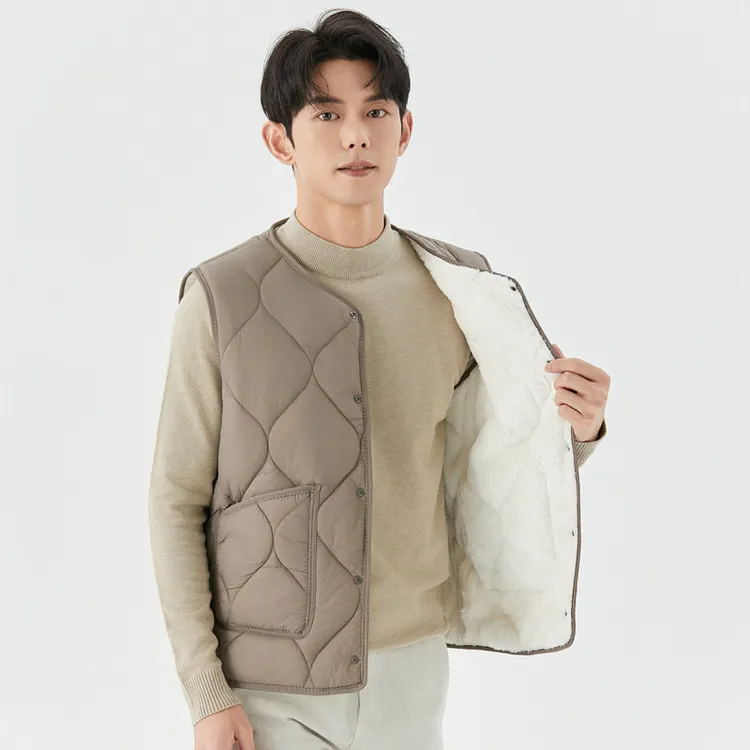 2025新款男士秋冬棉马甲加绒加厚休闲学生保暖内穿校服中老年坎肩