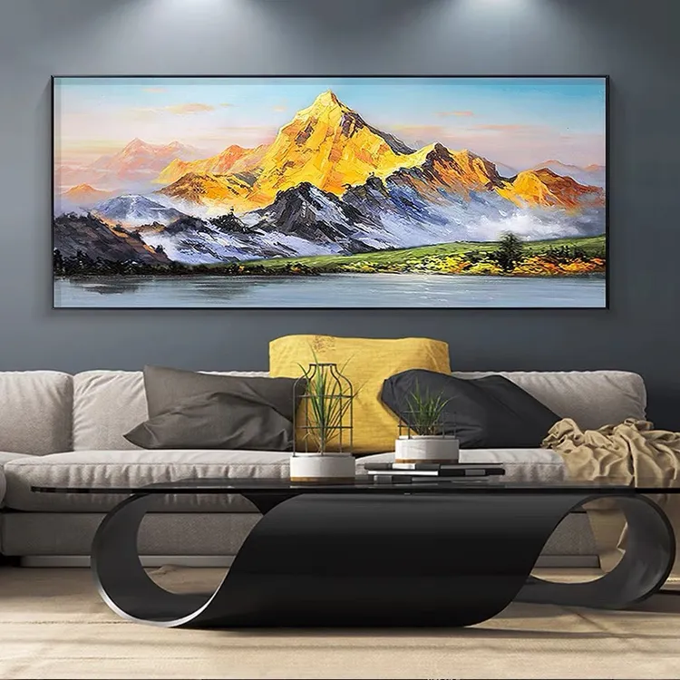 日照金山装饰画金山画挂画用品客厅装饰家和万事兴客厅挂画背靠
