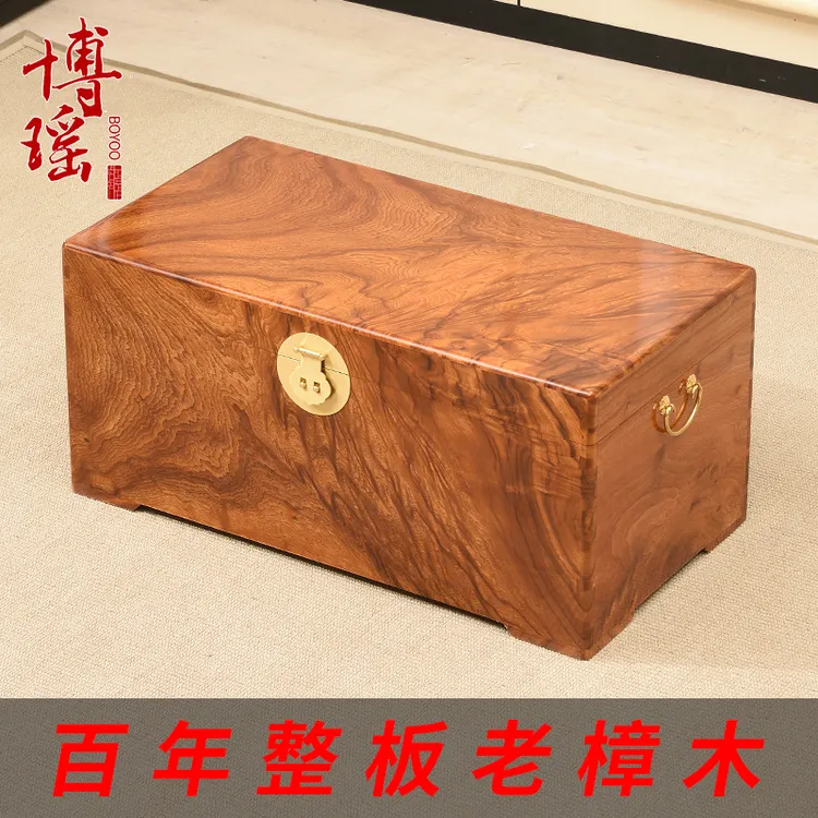 老料樟木箱 红樟香樟木箱子 实木婚嫁箱字画收藏箱子全整板可定制