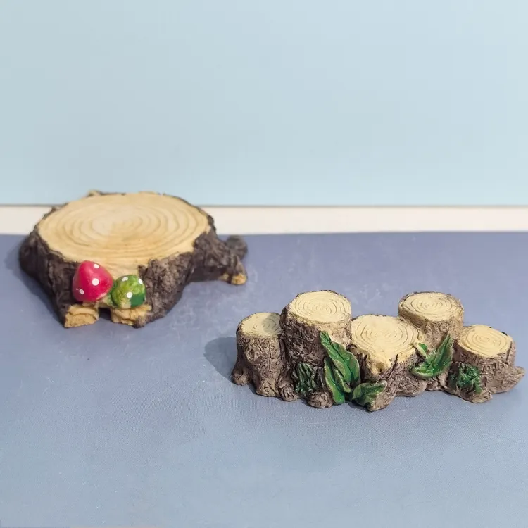 迷你仿真小木桩桥树脂摆件微景观装饰品沙盘盆景爬宠鱼缸沉水造景