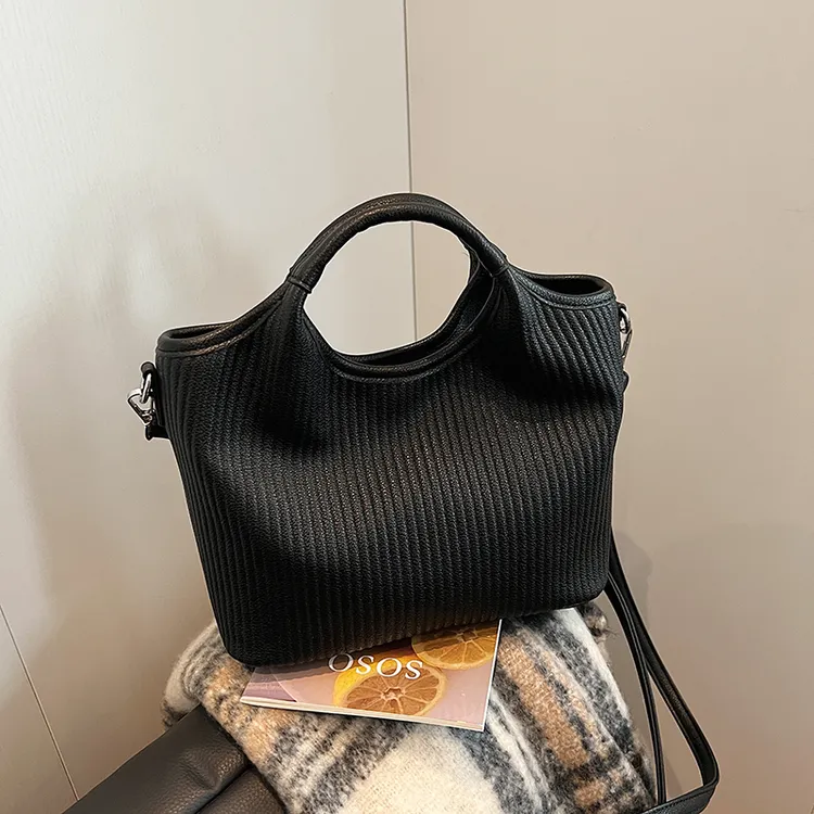 大容量托特包包女2024新款小众设计褶皱手提包洋气百搭单肩斜挎包