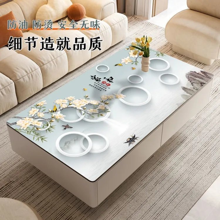 桌布茶几垫免洗防水防油防高温可擦餐桌垫3D立体加厚中国风桌垫子