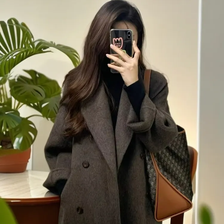 毛呢大衣女呢子小个子中长款赫本风秋冬季2024新款高级感加厚外套