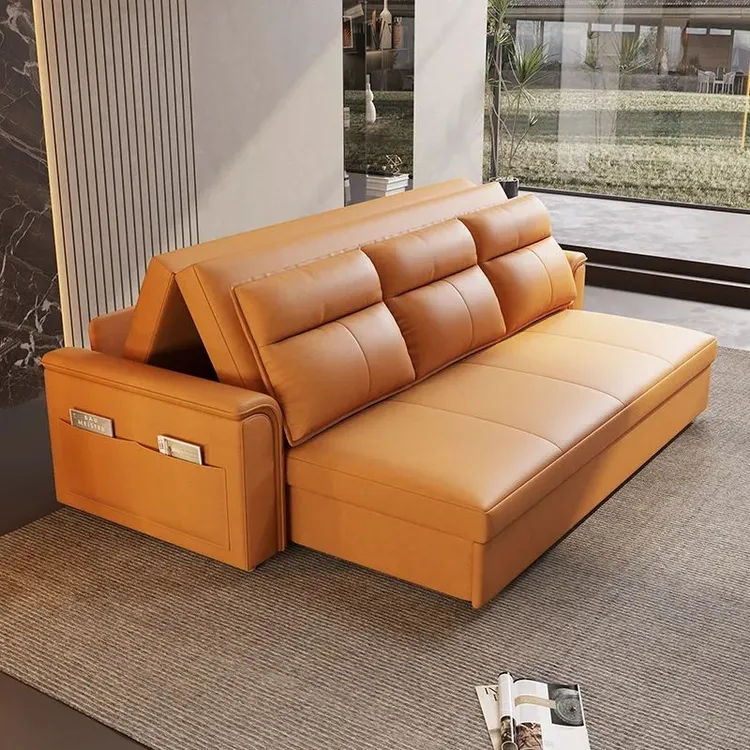 新款智能电动两用沙发床可折叠坐卧伸缩简约小户型储物免洗