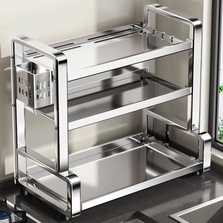 304不锈钢调料架厨房置物架多功能筷子刀架盐调味罐收纳用品大全