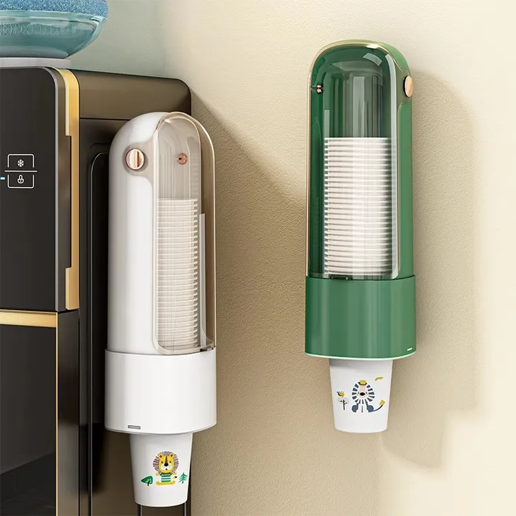 一次性杯子取杯器饮水机水杯架子家用自动免打孔收纳纸杯架取杯架