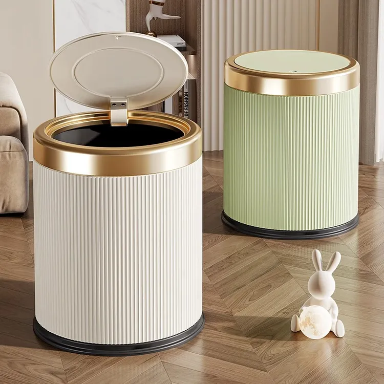 垃圾桶家用客厅轻奢高档大号大容量厨房厕所卫生间带盖2024新款