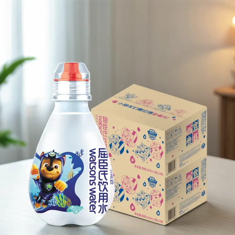 屈臣氏饮用水蒸馏水200ml×12瓶×2箱汪汪队联名便携瓶装小水