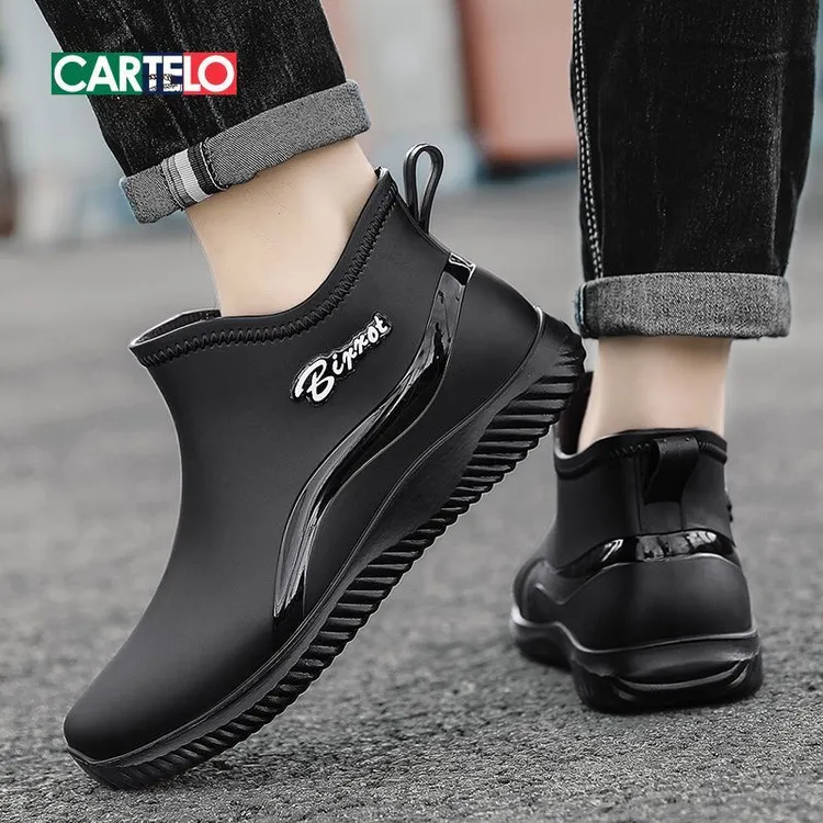 男士雨鞋短筒时尚防滑防水厨师工作厚底工地耐磨胶鞋男水鞋雨靴