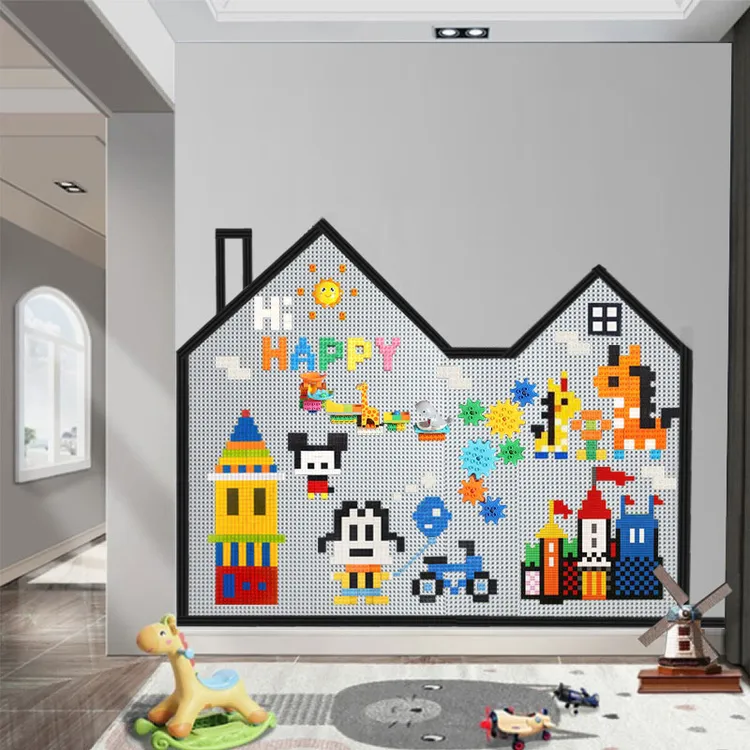 大颗粒积木墙墙壁挂式家用益智拼装儿童玩具儿童房玄关乐幼儿园高