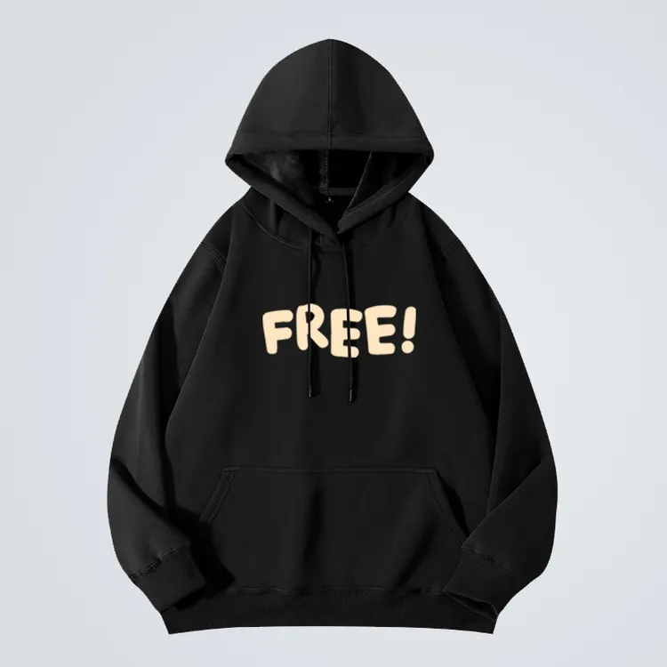 连帽套头卫衣男秋冬重磅宽松印花男士上衣运动情侣秋冬加绒套头衫